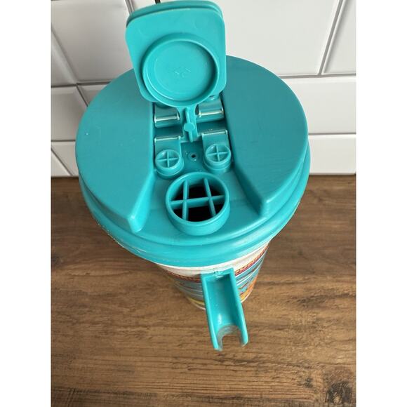 Vintage 90s Dunkin Donuts Tall Whirley Travel Mug Ocean Summer Cartoon Fish 32oz - Picture 6 of 12